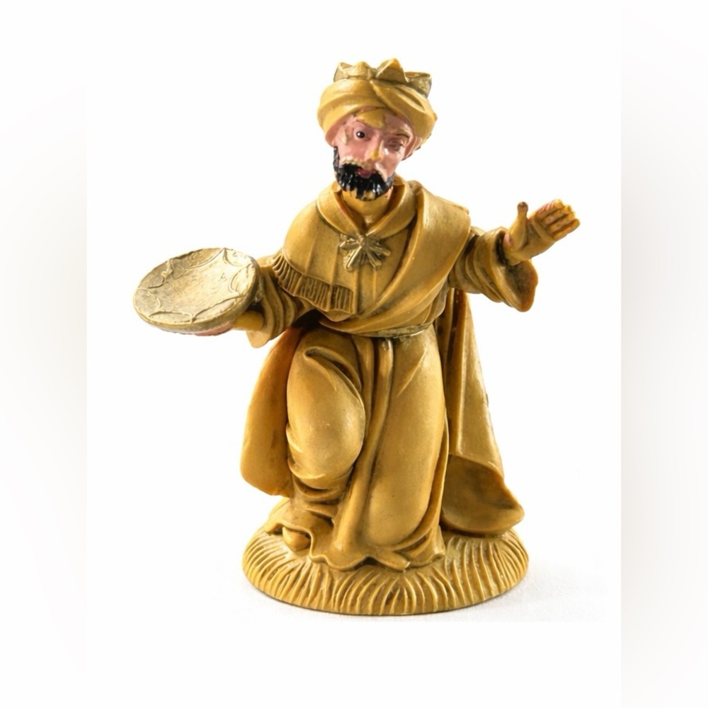 Fontanini Nativity Replacement King Figure Kneeling w/ Offering Italy 3”